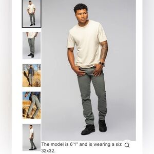 REVTOWN Taper JEANS, Dusty Sage. Decade Denim. 92% cotton. Size 36x32